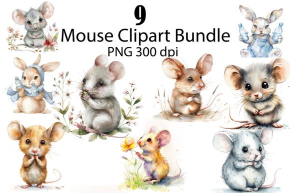 Cute Mice Illustrations: Watercolor PNG Review