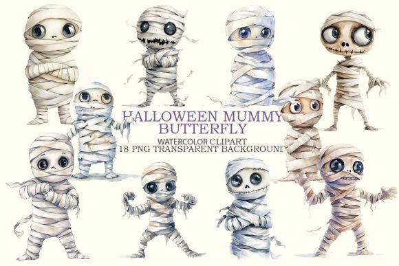 Halloween Mummy Watercolor PNG Bundle: Illustrations Review