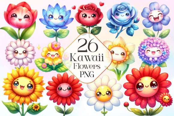 Kawaii Flower Clipart: Illustrations for Brand Growth