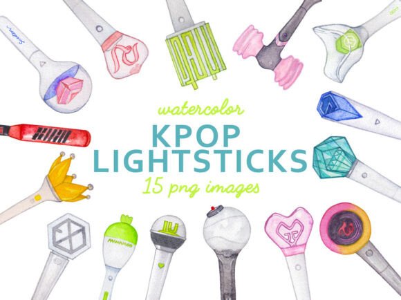 Kpop Lightsticks Watercolor Cliparts: Illustrations Review