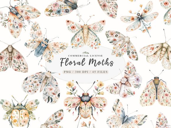 Watercolor Botanical Floral Luna Moth Review