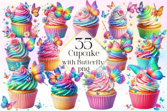 Watercolor Butterfly Cupcake Clipart Review