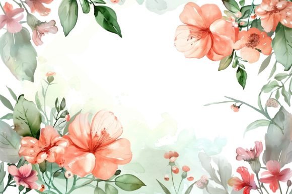 Watercolor Floral Border: Illustrations for Client Work