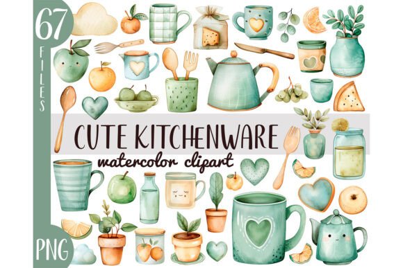 Watercolor Green Cookware Clipart PNG Review