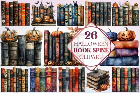 Watercolor Halloween Book Spine Illustrations Review
