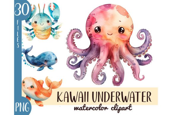 Watercolor Kawaii Underwater Creatures Review