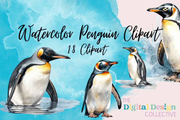 Watercolor Penguins Clipart Bundle: Illustrations Review