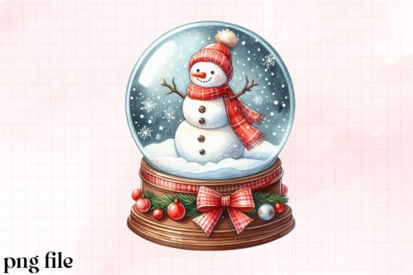 Watercolor Snowglobe Clipart PNG Illustrations