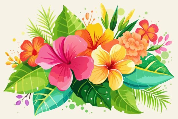 Watercolor Tropical Floral Illustration for Brand Identity
