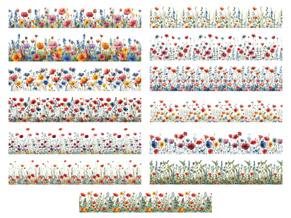 Watercolor Wildflower Borders Clipart Illustrations Review